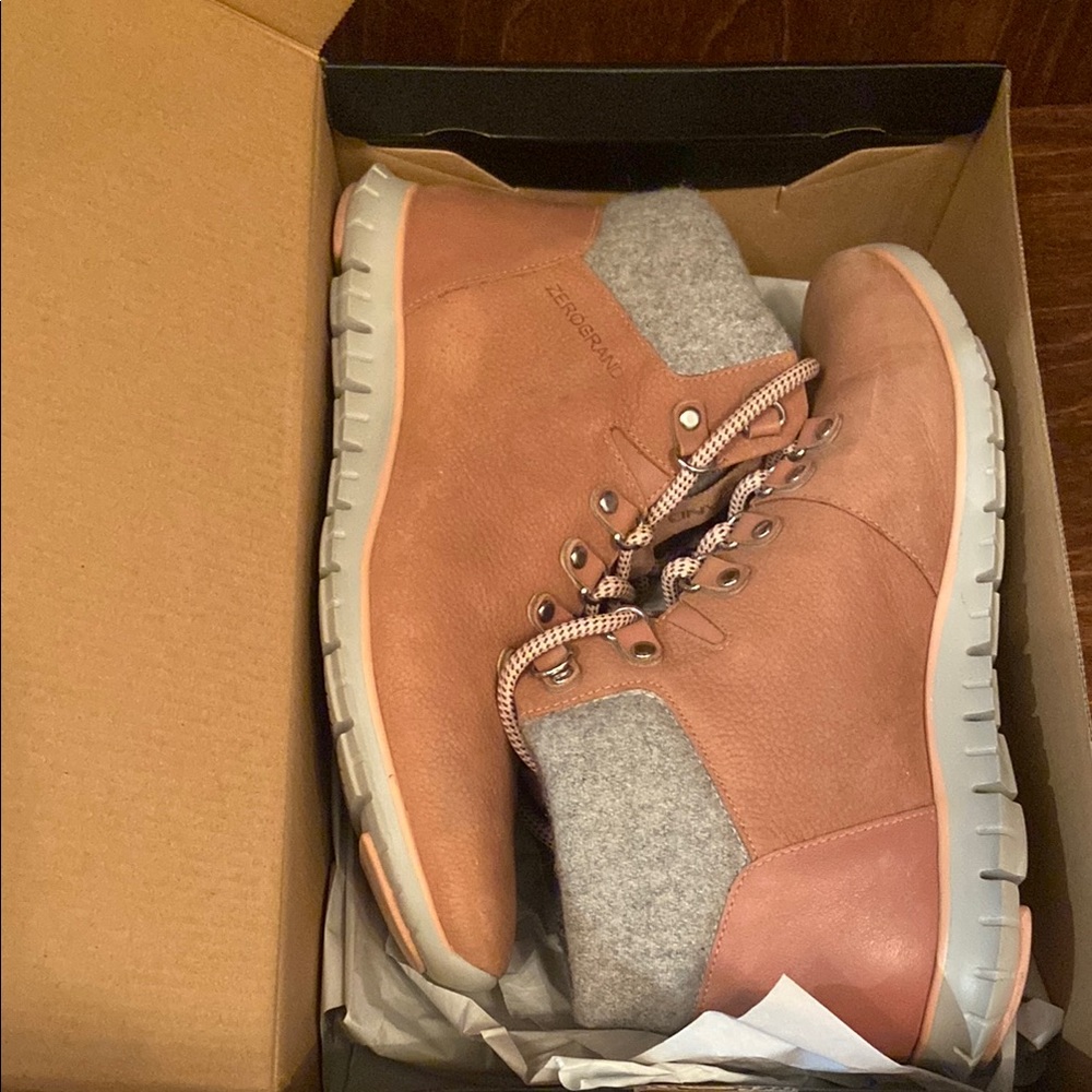 Ecco Pink and Gray Boots